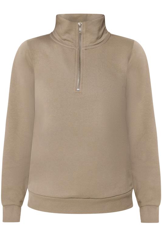 M&Co Petite Mocha Brown Quarter Zip Sweatshirt | M&Co 5
