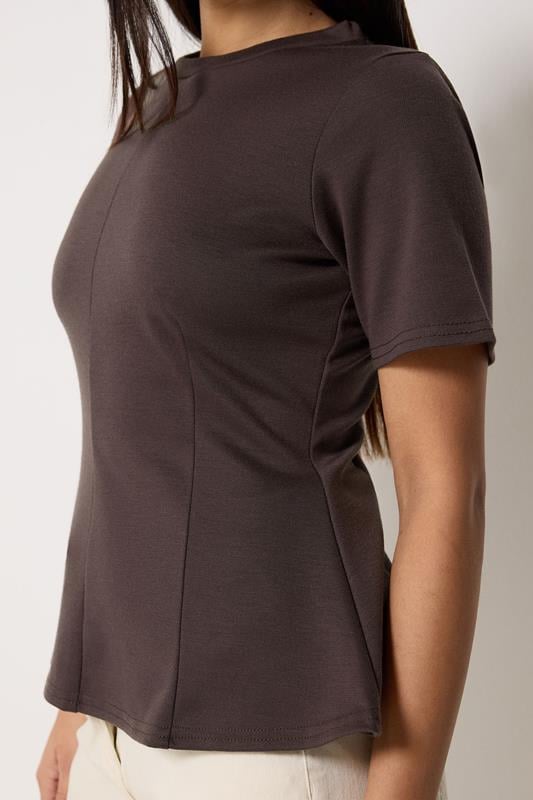 M&Co Petite Chocolate Brown Fitted Waist T Shirt | M&Co 4