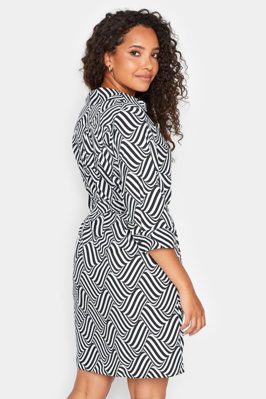 M&Co Black Geometric Print Tie Waist Shirt Dress | M&Co 3