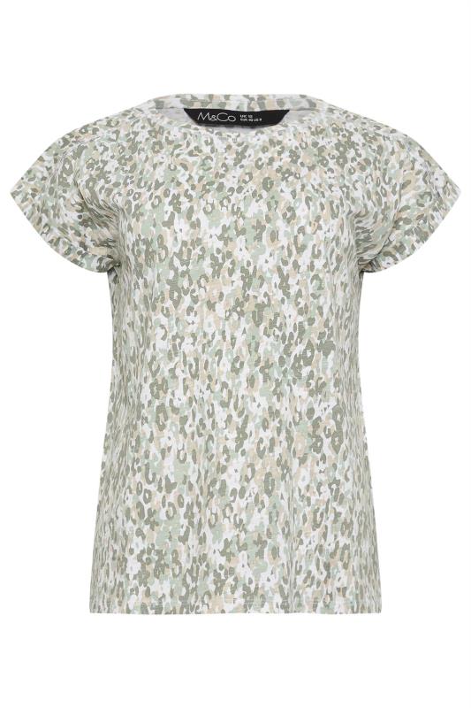 M&Co White & Green Spot Markings Print Short Sleeve Cotton T-Shirt | M&Co 5