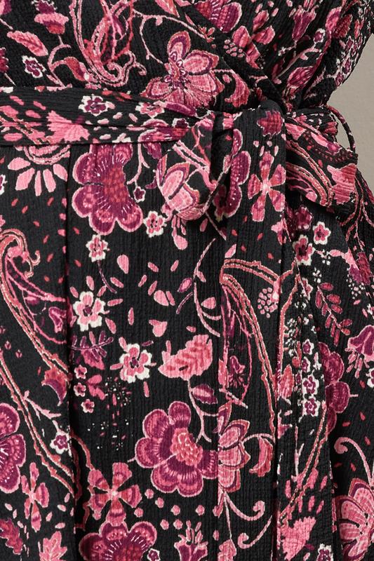 EVANS Plus Size Pink Paisley Print Wrap Top | Evans 6