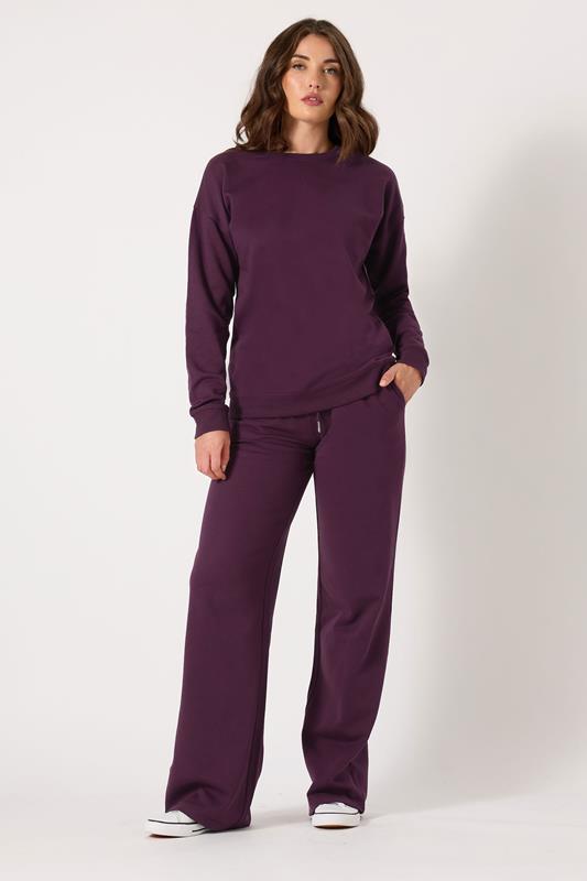 LTS Tall Purple Crew Neck Sweatshirt | Long Tall Sally 2