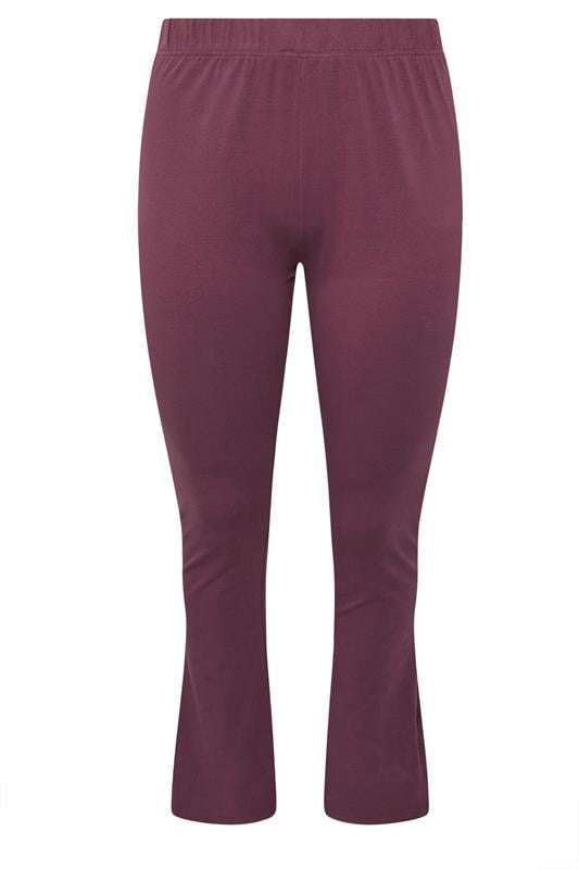 YOURS Plus Size Burgundy Red Flared Leggings | Yours Clothing 5