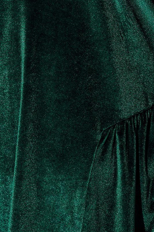 LIMITED COLLECTION Plus Size Forest Green Velvet Skater Dress | Yours Clothing 4