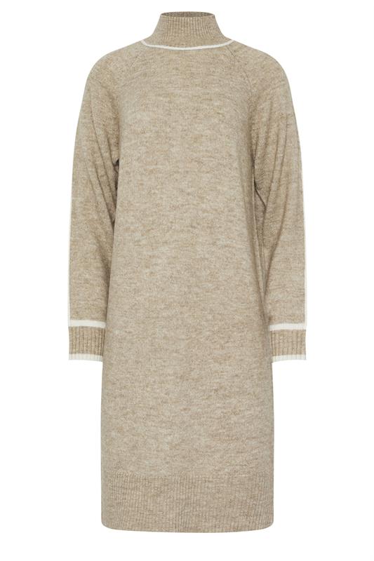 LTS Tall Beige Brown Contrast Trim Jumper Dress | Long Tall Sally 6