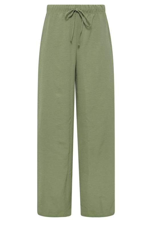M&Co Khaki Green Crepe Wide Leg Trousers | M&Co 6