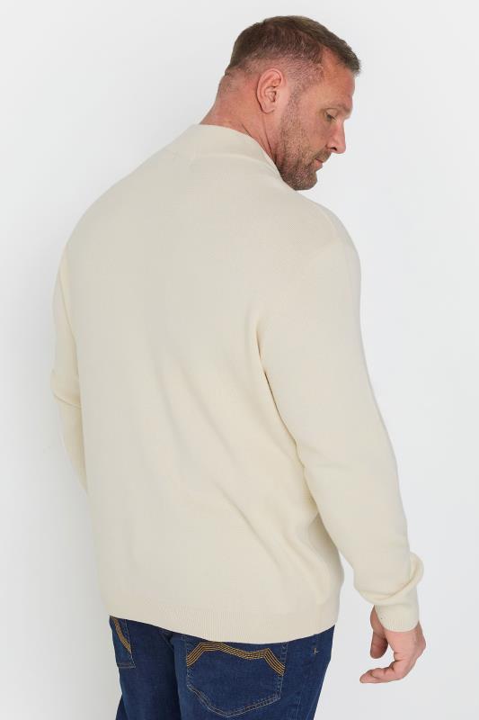 BadRhino Big & Tall Cream Milano Quarter Zip Jumper | BadRhino 1