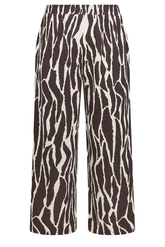 EVANS Plus Size Chocolate Brown Zebra Print Wide Leg Trouser | Evans 5