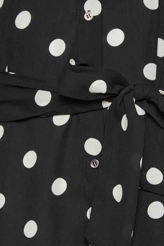 M&Co Black Polka Dot Tie Belt Shirt | M&Co