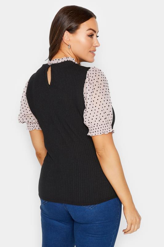 M&Co Pink Polka Dot Contrast Sleeve Blouse | M&Co 3