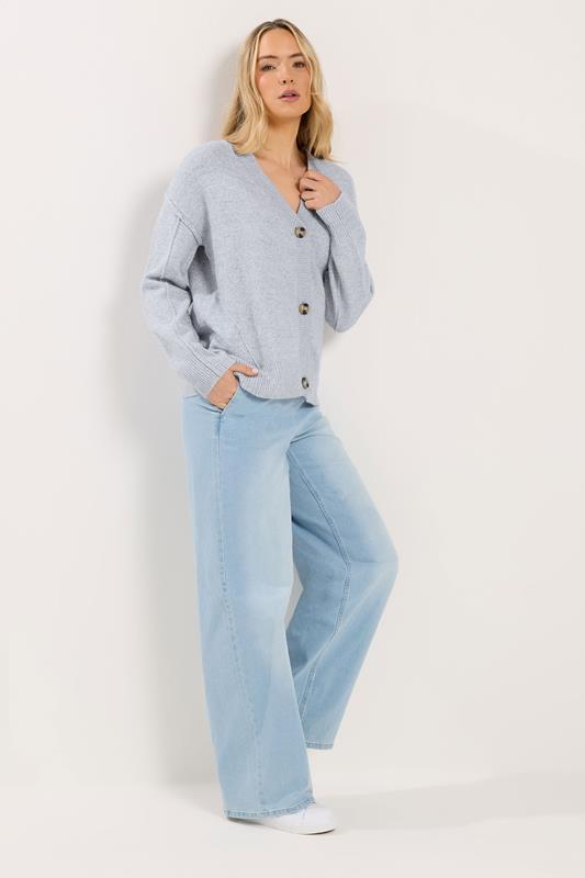 LTS Tall Blue Seam Detail Knitted Cardigan | Long Tall Sally 2