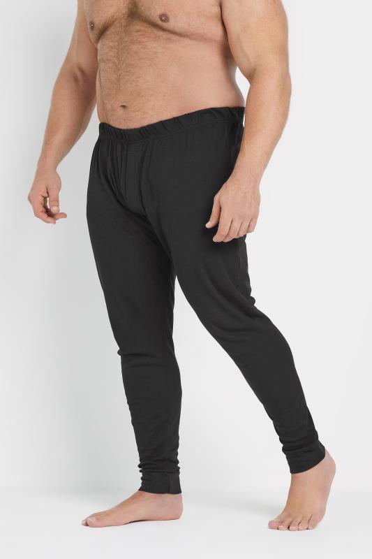D555 Big & Tall Black Thermal Long Johns