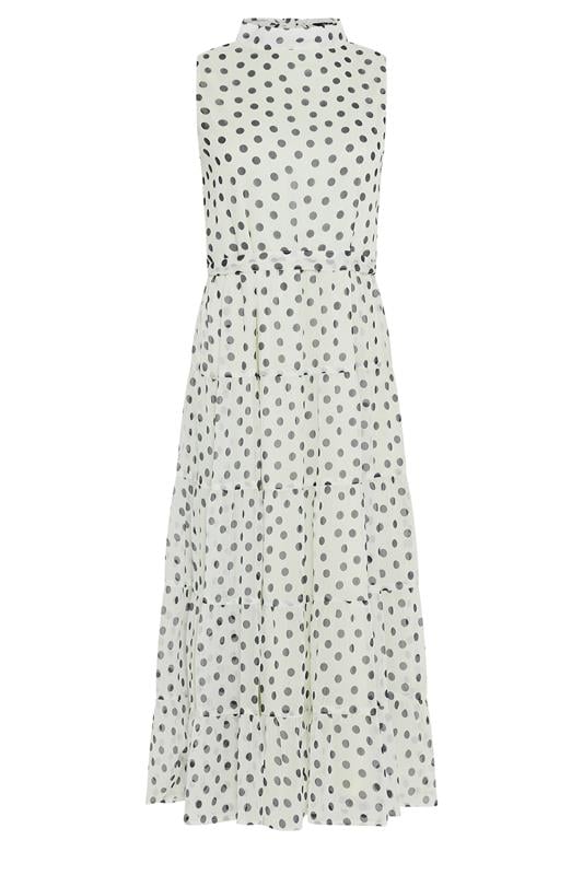 M&Co White Spot Print Tiered Chiffon Midi Dress | M&Co 6