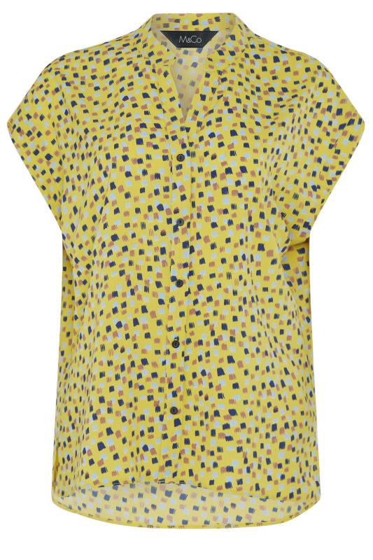 M&Co Yellow Spot Print V-Neck Shirt| M&Co 6