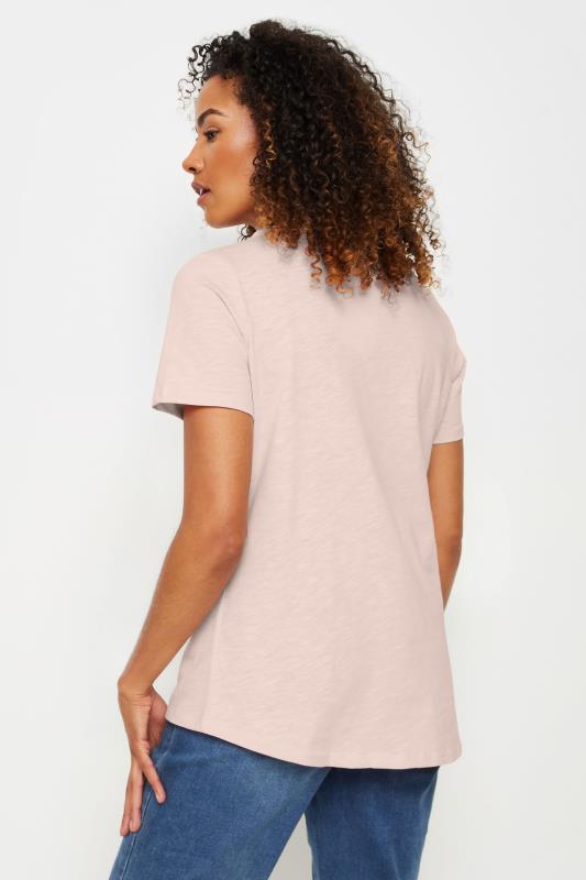 M&Co Pink Cotton Short Sleeve Henley Top | M&Co 3