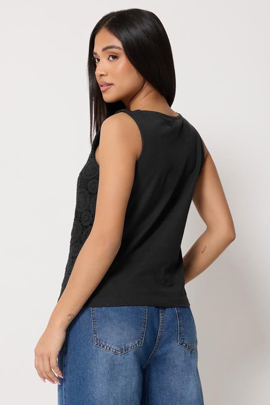 M&Co Petite Black Crochet Cotton Sleeveless Top | M&Co 2