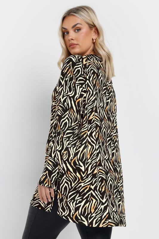 YOURS Plus Size Black Zebra Print Shirt | Yours Clothing 2
