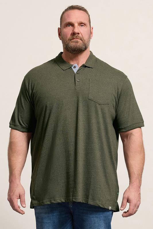  D555 Big & Tall Khaki Green Core Polo Shirt