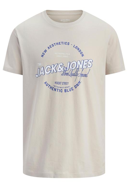 JACK & JONES Big & Tall Moonbeam White Graphic T-Shirt | BadRhino 2