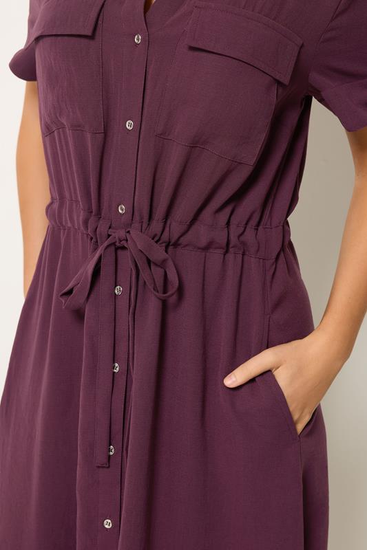 M&Co Berry Purple Utility Shirt Dress | M&Co 4
