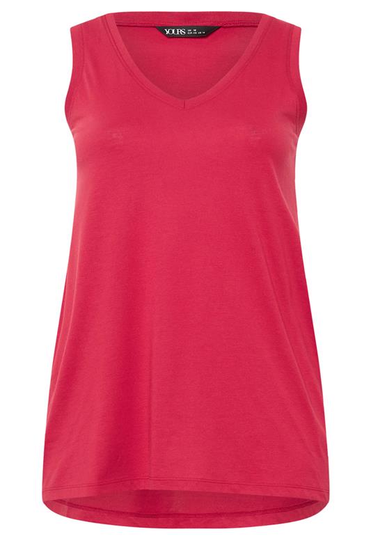 YOURS Plus Size Red V-Neck Core Vest Top | Yours Clothing 5