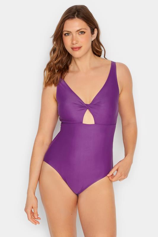 LTS Tall Purple Twist Cut Out Swimsuit | Long Tall Sally  2