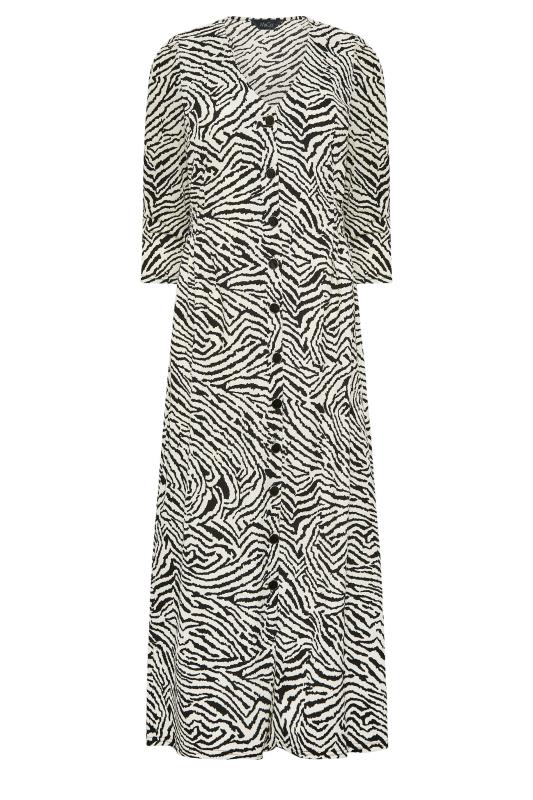 M&Co White Zebra Print Button Through Midaxi Dress | M&Co