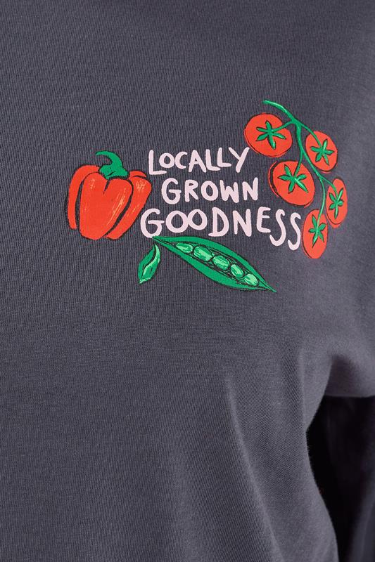 YOURS Plus Size Grey 'Fresh From The Garden' Relaxed T-Shirt | Yours Clothing 5