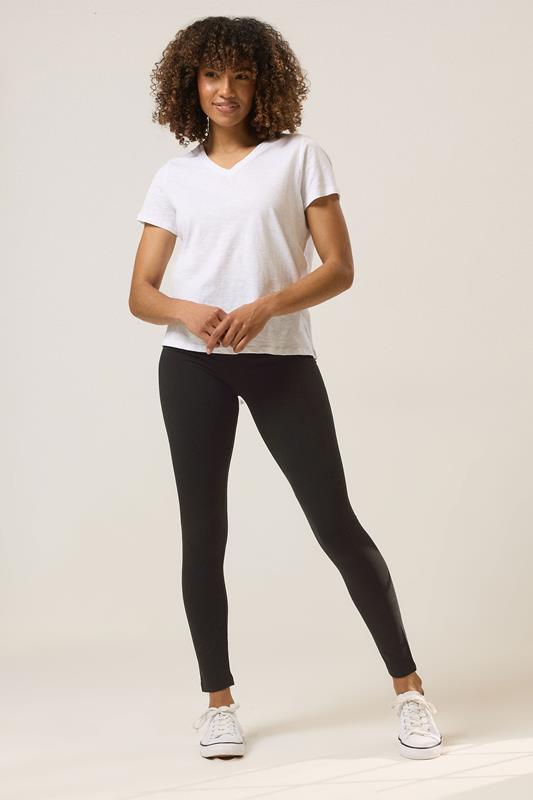 M&Co Black Stretch Cotton Leggings | M&Co 1