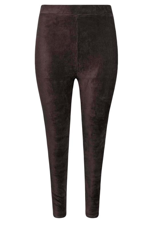 Plus Size Chocolate Brown Cord Leggings | Yours Clothing 6