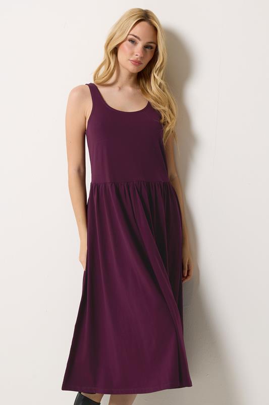  M&Co Berry Purple Sleeveless Midi Dress