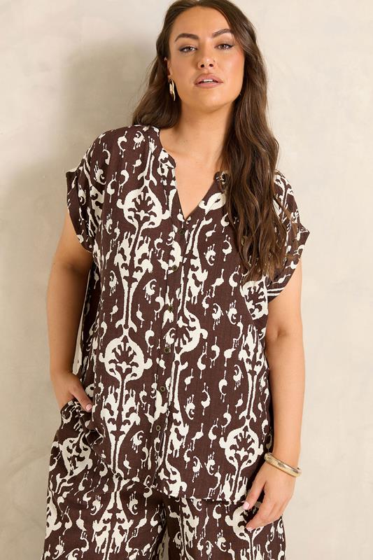 EVANS Plus Size Chocolate Top & Trouser Set | Evans 1