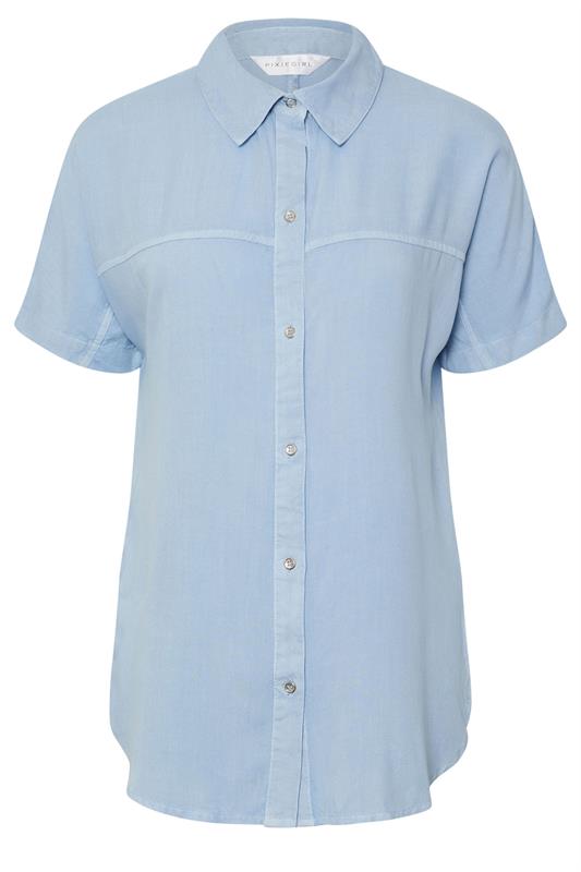 PixieGirl Petite Women's Light Blue Short Sleeve Shirt | PixieGirl 5