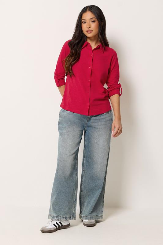 PixieGirl Petite Women's Red Button Cotton Shirt | PixieGirl 1
