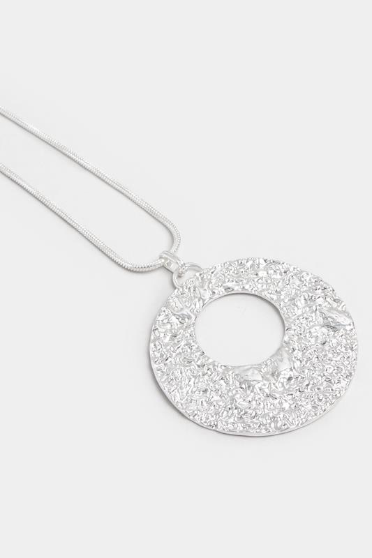 Silver Tone Adjustable Chain Disc Necklace | Yours Clothing 2