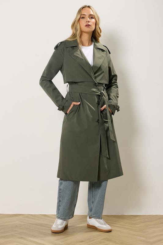 LTS Tall Women's Khaki Green Trench Coat | Long Tall Sally 1