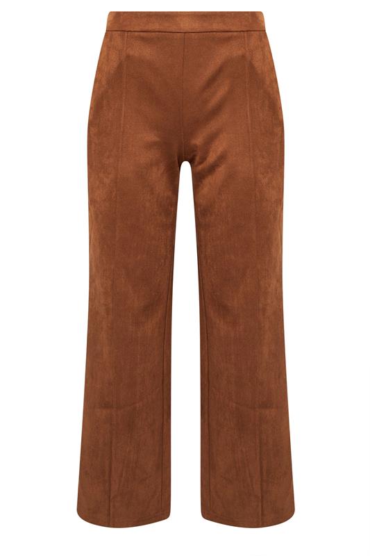 PixieGirl Petite Women's Tan Brown Suedette Wide Leg Trousers | Pixie Girl 6