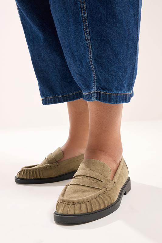 Natural Brown Ruched Loafer In Extra Wide EEE Fit