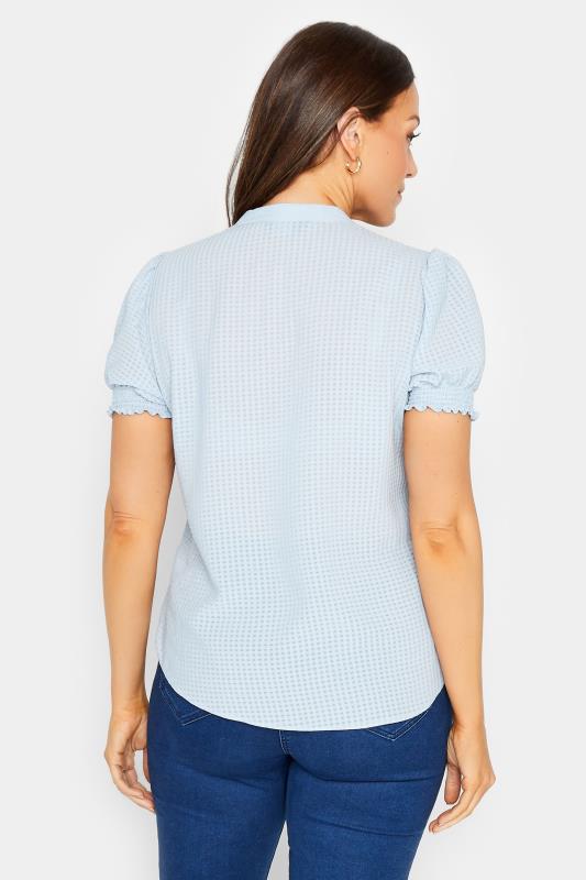 M&Co Blue Gingham Frill Front Blouse | M&Co 3