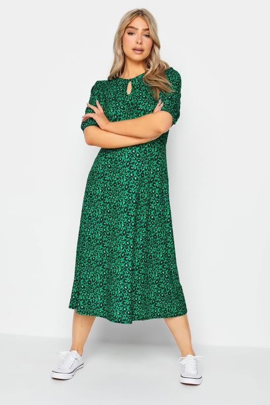Women's  M&Co Green Animal Print Dress