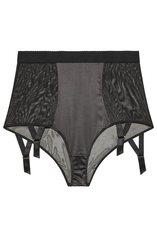 PLAYFUL PROMISES Black Candace Mesh Suspender Brief | Yours Clothing 8