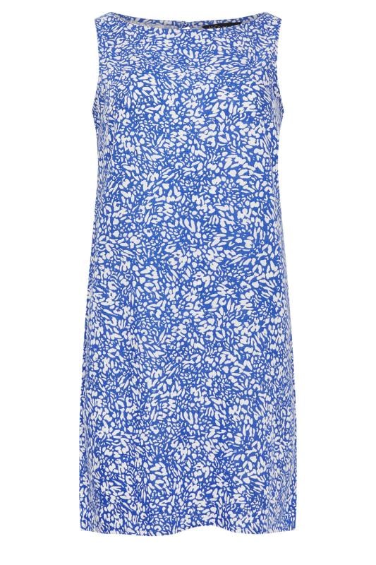 M&Co Petite Blue Linen Animal Print Shift Dress | M&Co 6