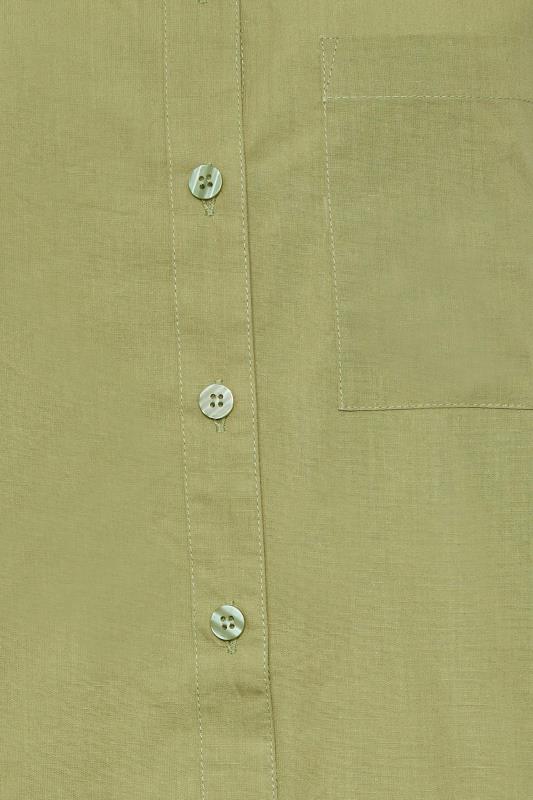PixieGirl Olive Green Oversized Cotton Shirt | PixieGirl  5
