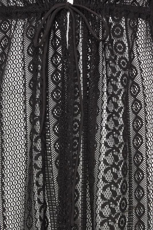 LTS Tall Black Crochet Longline Beach Kaftan | Long Tall Sally 6