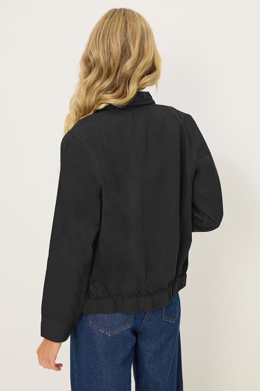 PixieGirl Black Cotton Collared Bomber Jacket | PixieGirl  2