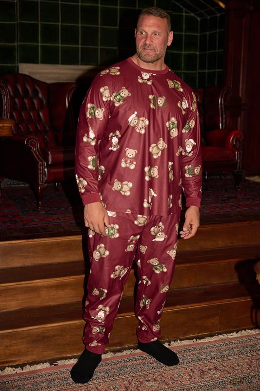 BadRhino Big & Tall Red Teddy Bear Pyjama Set