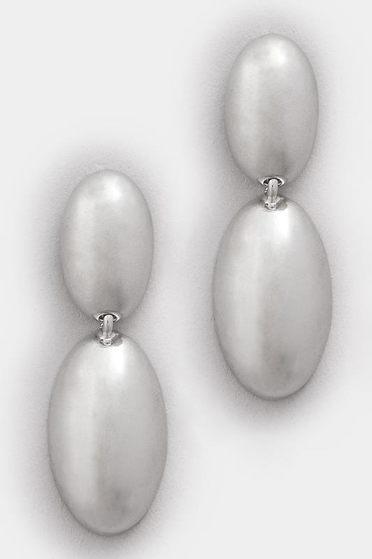 Silver Tone Polished Drop Earrings | Yours Clothing 1