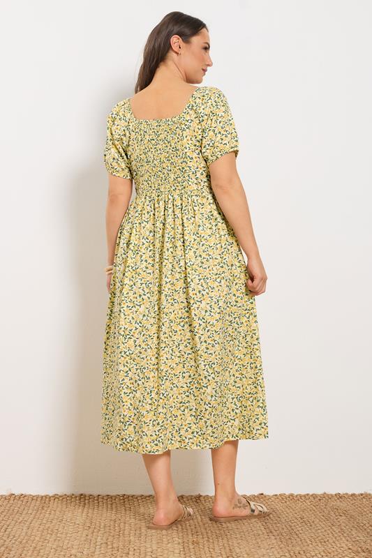 YOURS Plus Size Yellow Lemon Print Maxi Dress | Yours Clothing 4