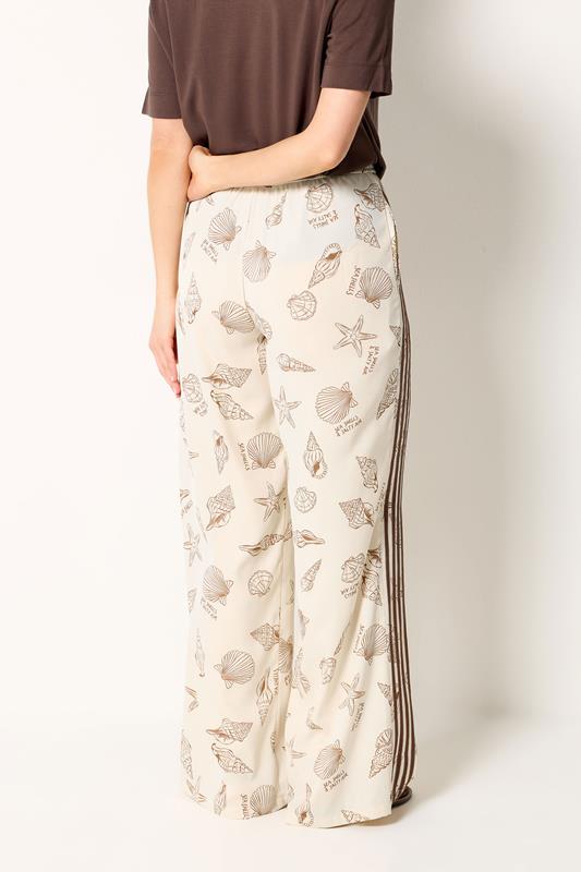 LTS Tall Women's Natural Brown Sea Shell Print Wide Leg Trousers | Long Tall Sally 4