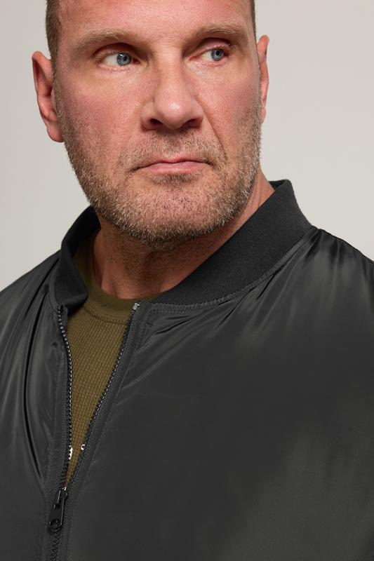 BadRhino Big & Tall Black Zip Through Bomber Jacket | BadRhino 5